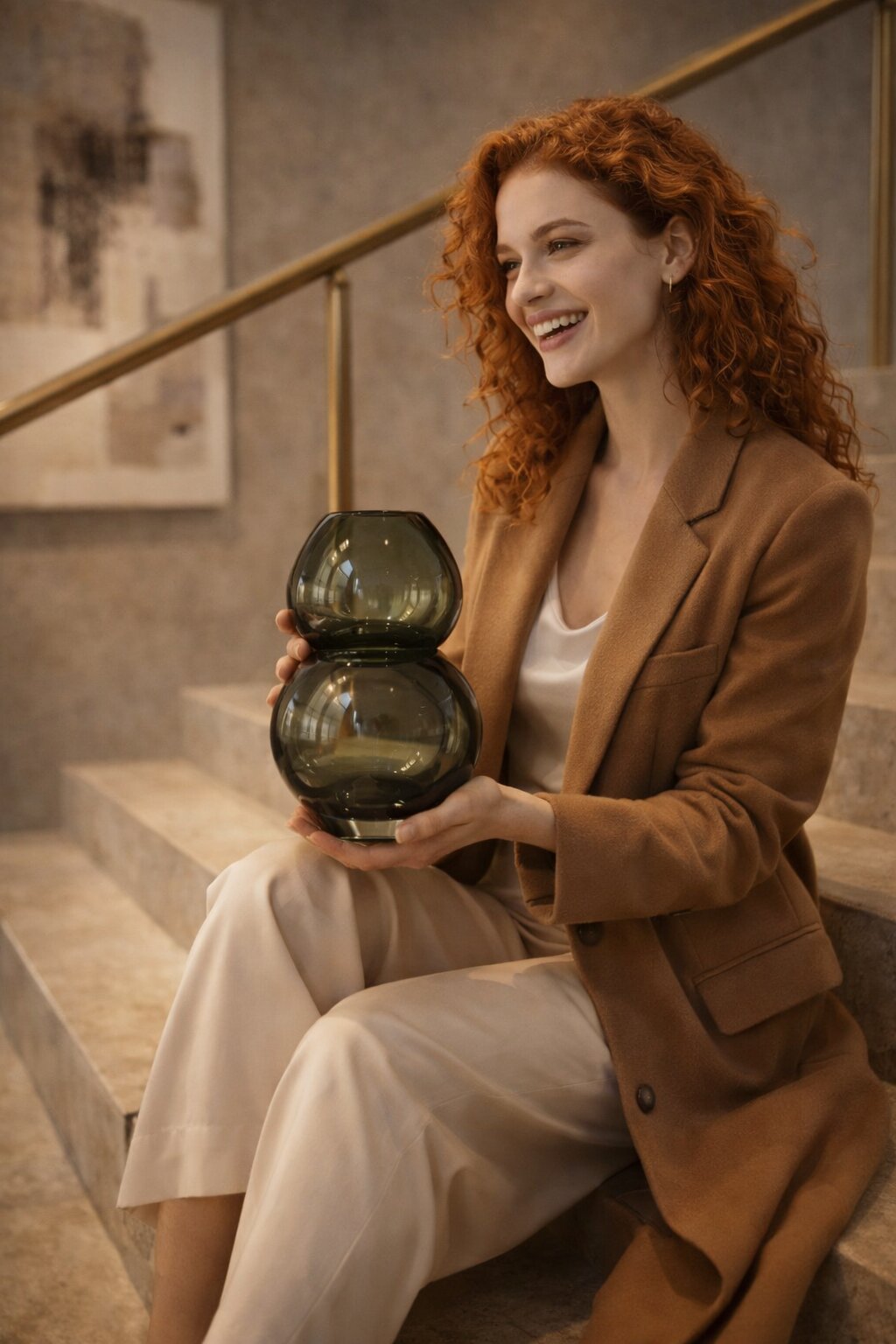 деталь интерьера со статуэткой и мягким светом